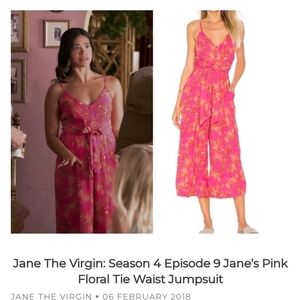 Free People Hot Tropics Jumpsuit Wide Leg Romper Feathers Crop Capris Pink 2 ASO